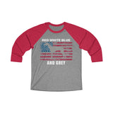 Red White Blue And Grey American Greyhound Baseball T-Shirt (Unisex) - Grey Lives Matter Shop