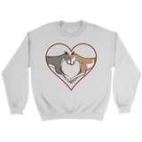 Greyhound Love Heart Crewneck Sweatshirt - Grey Lives Matter Shop