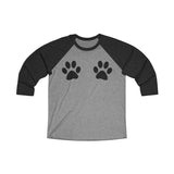 Paw Print Baseball T-Shirt - Grey Lives Matter Shop
