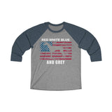 Red White Blue And Grey American Greyhound Baseball T-Shirt (Unisex) - Grey Lives Matter Shop