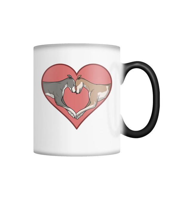 Greyhound Love Heart Color Changing Mug With Pink Heart - Grey Lives Matter Shop