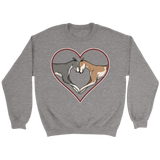 Greyhound Love Heart Crewneck Sweatshirt - Grey Lives Matter Shop
