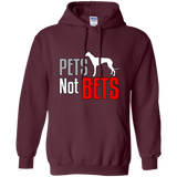 Pets Not Bets Standing Greyhound Pullover Hoodie - Grey Lives Matter Shop