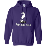 Pets Not Bets Sitting White Greyhound Pullover Hoodie - Grey Lives Matter Shop