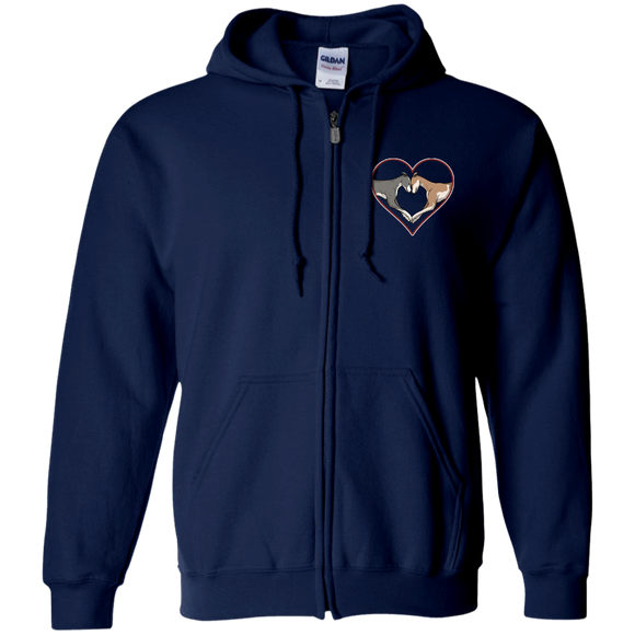 Greyhound Love Heart Custom Embroidered Zip Hoodie - Grey Lives Matter Shop