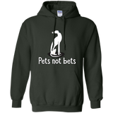 Pets Not Bets Sitting White Greyhound Pullover Hoodie - Grey Lives Matter Shop
