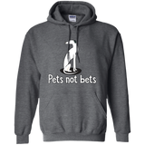 Pets Not Bets Sitting White Greyhound Pullover Hoodie - Grey Lives Matter Shop