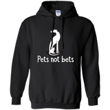 Pets Not Bets Sitting White Greyhound Pullover Hoodie - Grey Lives Matter Shop