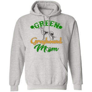 Green Greyhound Mom Pullover Hoodie 8 oz. St. Patricks Day Special - GRNTXT - Grey Lives Matter Shop