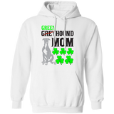 Green Greyhound Mom Pullover Hoodie 8 oz. St. Patricks Day Special - BLKTXT - Grey Lives Matter Shop
