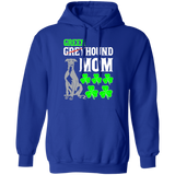 Green Greyhound Mom Pullover Hoodie 8 oz. St. Patricks Day Special - WHTTXT - Grey Lives Matter Shop