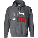 Pets Not Bets Standing Greyhound Pullover Hoodie - Grey Lives Matter Shop