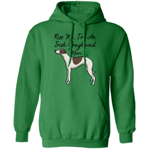 Kiss Me Irish Greyhound Mom Pullover Hoodie 8 oz. St. Patricks day Special BLTXT - Grey Lives Matter Shop