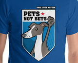Pets Not Bets Shield - Short-Sleeve Unisex T-Shirt - Grey Lives Matter Shop