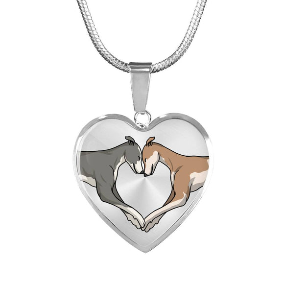 Luxury Greyhound Love Heart Necklace With Engraving Option - Grey Lives Matter Shop