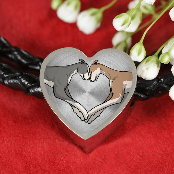 Luxury Greyhound Love Heart Braided Bracelet - Grey Lives Matter Shop
