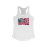 American Flag Greyhound Women's Racerback Tank - Grey Lives Matter Shop