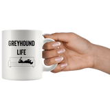 Greyhound Life or Adopt Don't Shop 11oz Mug - Grey Lives Matter Shop