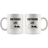 Greyhound Life or Adopt Don't Shop 11oz Mug - Grey Lives Matter Shop