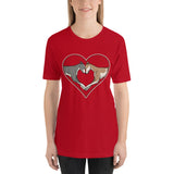 Greyhound Love Heart Short-Sleeve Unisex T-Shirt, SCH - Grey Lives Matter Shop