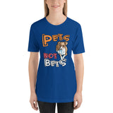 Pets Not Bets - Cartoon Style Short-Sleeve Unisex T-Shirt - Grey Lives Matter Shop