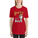 Pets Not Bets - Cartoon Style Short-Sleeve Unisex T-Shirt - Grey Lives Matter Shop