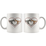 Greyhound Love Heart 11oz Mug - Grey Lives Matter Shop