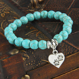 Turquoise Vintage Look Heart Paw Pendant - Grey Lives Matter Shop