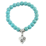 Turquoise Vintage Look Heart Paw Pendant - Grey Lives Matter Shop