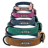 Personalized Custom Leather Dog Collar With Name ID Tag For Small Medium Large Dogs - Grey Lives Matter Shop