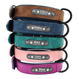 Personalized Custom Leather Dog Collar With Name ID Tag For Small Medium Large Dogs - Grey Lives Matter Shop