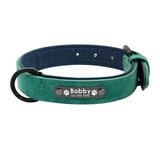 Personalized Custom Leather Dog Collar With Name ID Tag For Small Medium Large Dogs - Grey Lives Matter Shop