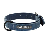 Personalized Custom Leather Dog Collar With Name ID Tag For Small Medium Large Dogs - Grey Lives Matter Shop