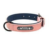 Personalized Custom Leather Dog Collar With Name ID Tag For Small Medium Large Dogs - Grey Lives Matter Shop