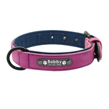 Personalized Custom Leather Dog Collar With Name ID Tag For Small Medium Large Dogs - Grey Lives Matter Shop