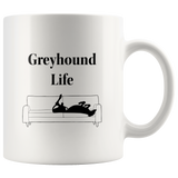 Greyhound Life or Adopt Don't Shop 11oz Mug - Grey Lives Matter Shop