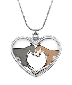 Greyhound Love Heart Shaped Necklace Heart Necklace - Grey Lives Matter Shop