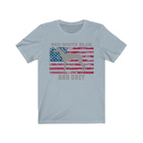 Red White Blue And Grey American Greyhound (Unisex T-Shirt) with Grey Lettering - Grey Lives Matter Shop