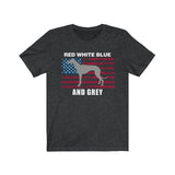 Red White Blue And Grey American Greyhound (Unisex T-Shirt) - Grey Lives Matter Shop