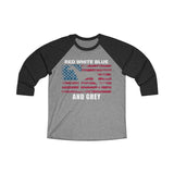 Red White Blue And Grey American Greyhound Baseball T-Shirt (Unisex) - Grey Lives Matter Shop