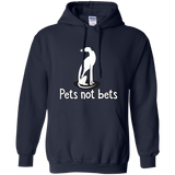 Pets Not Bets Sitting White Greyhound Pullover Hoodie - Grey Lives Matter Shop