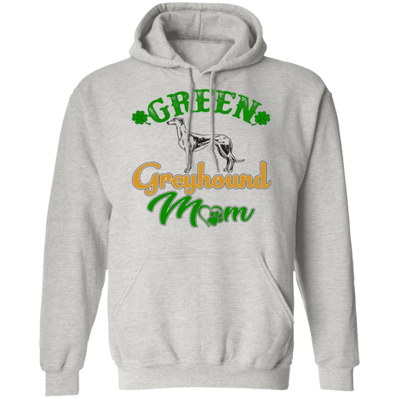 Green Greyhound Mom Pullover Hoodie 8 oz. St. Patricks Day Special - GRNTXT - Grey Lives Matter Shop