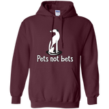 Pets Not Bets Sitting White Greyhound Pullover Hoodie - Grey Lives Matter Shop