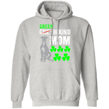 Green Greyhound Mom Pullover Hoodie 8 oz. St. Patricks Day Special - WHTTXT - Grey Lives Matter Shop