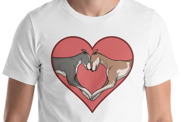 Greyhound Love Heart Short-Sleeve Unisex T-Shirt, PCH - Grey Lives Matter Shop