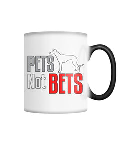 Pets Not Bets Standing Greyhound Color Changing Mug - Grey Lives Matter Shop