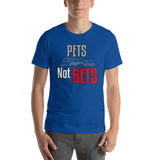 Pets Not Bets Running Greyhound - Short-Sleeve Unisex T-Shirt - Grey Lives Matter Shop