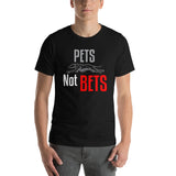 Pets Not Bets Running Greyhound - Short-Sleeve Unisex T-Shirt - Grey Lives Matter Shop