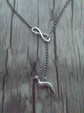 Infinity Greyhound Dog Fashion Vintage Silver Necklace - Grey Lives Matter Shop